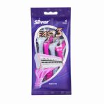 خودتراش 3 لبه زنانه سیلور مدل Fast 3 بسته 4 عددی - Silver