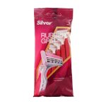 خودتراش چند بار مصرف 2 لبه زنانه رابر گریپ سیلور 5 عدد - Silver