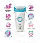 اپیلاتور براون سری 9 مدل 9-961e Silk-épil: حذف موهای زائد تا 0.5 میلی‌متر با تکنولوژی MicroGrip. سری پهن‌تر، کاهش درد با SensoSmart و قابلیت استفاده خشک/مرطوب. خرید این دستگاه ضد آب با گارانتی اصل را از دست ندهید!