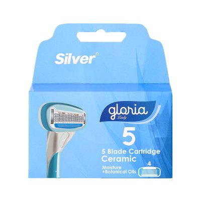 تيغ - يدک 5 لبه گلوريا ابي زنانه ( بسته 4 عددي ) - سيلور - silver
