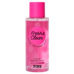 بادی اسپلش Pink Fresh & Clean ویکتوریا سکرت با رایحه شیرین میوه و گل، مناسب استفاده روزانه، طراوت‌بخش و نرم‌کننده پوست، حجم ۲۵۰ میل.