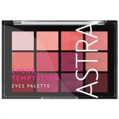 پالت سایه چری آسترا با رنگ‌دانه‌های قوی، رنگ‌های صورتی و بنفش جذاب، ماندگاری بالا و بافت ابریشمی، خلق آرایش چشمگیر را آسان می‌کند.